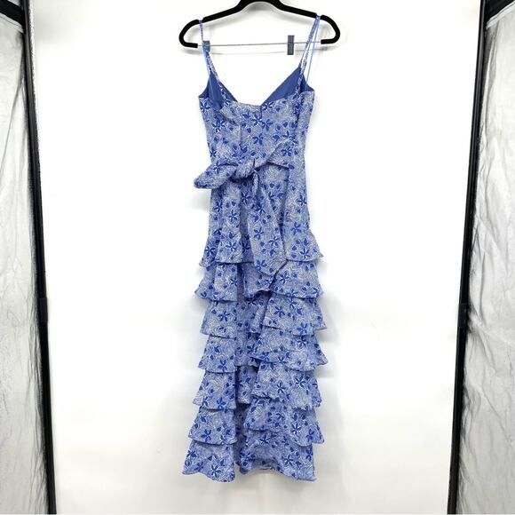 NWT Likely Arielle Tiered Midi Dress in Blue - Picture 3 of 5